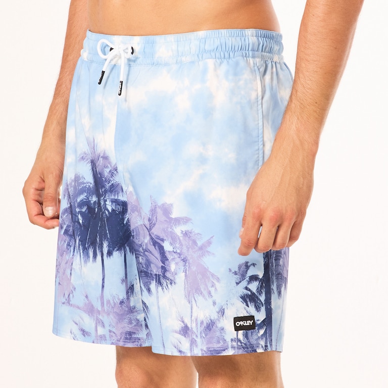 Canary Palms Rc 18" Beachshort - Palms Clouds Light Blue