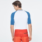 Color Block Short Sleeve Rashguard - Interstellar Blue