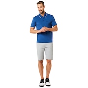 Polo Shirt Short Sleeve Ribbed Detailong Sleeve - Dark Blue