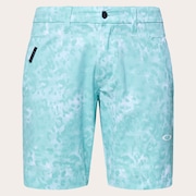 Skull Heat Block Staple Shorts - Turquoise Print