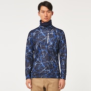 Oakley Crack Mx Hi-Neck Ls Shirt - Blue Storm Print