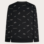 Foundational Fleece LS Crew 3.0 - Black Print