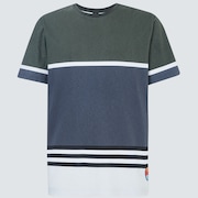 Striped 1975 Short Sleeve Tee - Dark Brush Color Block