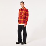 90s Plaid LS Shirt - Ginger/Grenache Check