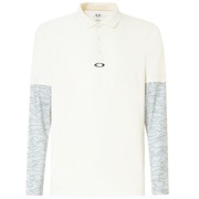 Polo Shirt Long Sleeve Printed Sleeve - Arctic White