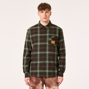 Tc Skull Flannel Shirt - Green/Brown