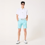 Skull Heat Block Staple Shorts - Turquoise Print