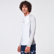 Color Block LS Rashguard - White
