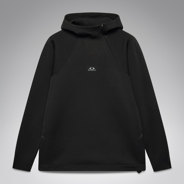 Latitude Veil Knitted Hoodie - Pitch Black
