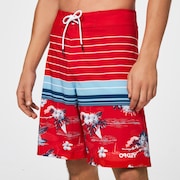 Retro Bloom 20 Boardshort - Red Line Hawai/Stripe