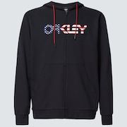 Teddy Full Zip Hoodie - Black/American Flag
