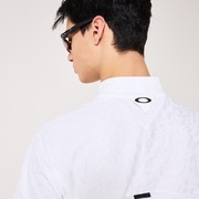 Skull Spotted Jacquard Mock - White