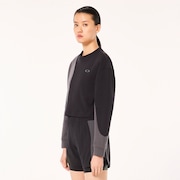 W Pursuit Cruise Crop Sweatshirt - Blackout/Uniform Gray