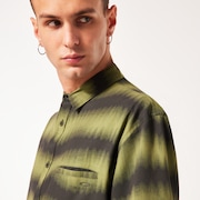 All Day  Rc Shirt - Distorted Stripes Green
