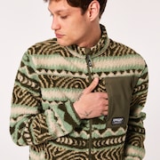 Mountain Fire Sherpa - Green Norway Pattern