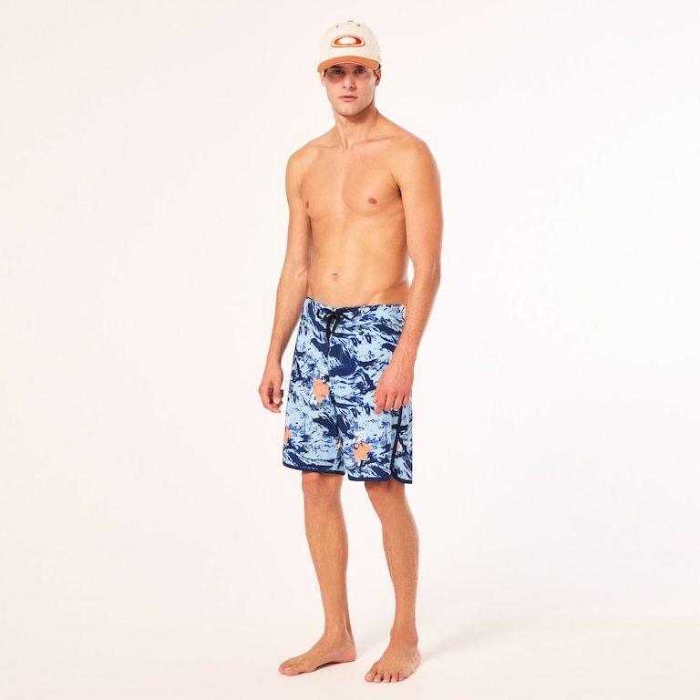 Palm Florals Rc 19” Boardshort - Tiger Flowers Camo Blue