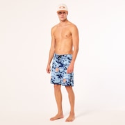 Palm Florals Rc 19” Boardshort - Tiger Flowers Camo Blue