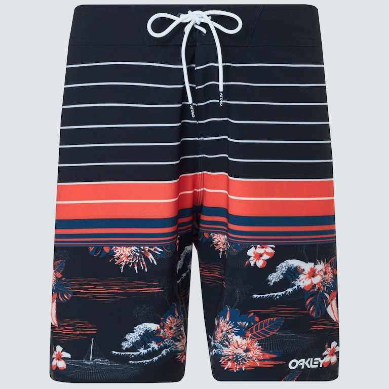 Retro Bloom 20 Boardshort - Black Hawai/Stripe