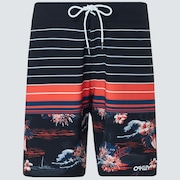 Retro Bloom 20 Boardshort - Black Hawai/Stripe