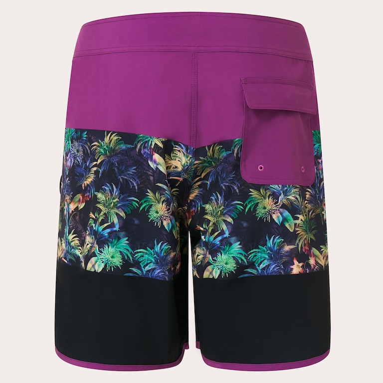 Neon Palms 19" Boardshort - Purple Palm Block Print