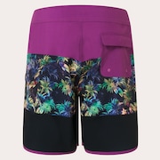 Neon Palms 19" Boardshort - Purple Palm Block Print
