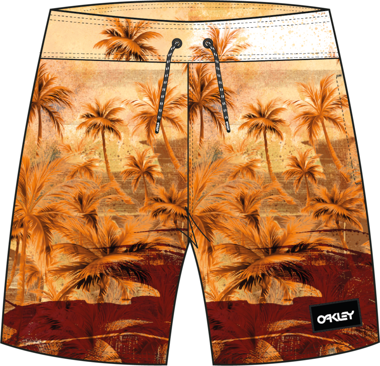 Canary Palms Rc 18" Beachshort - Palm Print Grenache