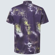 Skull Blurred Mock Shirt - Berry Print