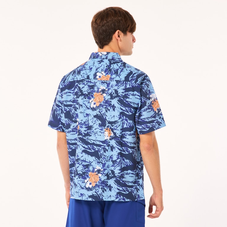 All Day  Rc Shirt - Tiger Flowers Camo Blue