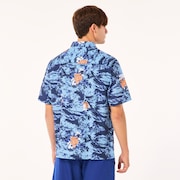 All Day  Rc Shirt - Tiger Flowers Camo Blue