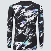 Technical Base Layer Ls Crew - Black Storm Print