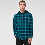 Hooded Button Down - Blue Check