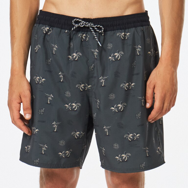 Tropics B1B Rc 18" Beach Short - Green Tropical Palms