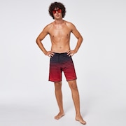 Shades 19 Boardshort - Black/Red Stripes