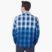 Gradient Check LS Shirt - Dark Blue
