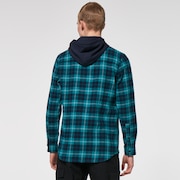 Hooded Button Down - Blue Check