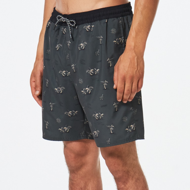 Tropics B1B Rc 18" Beach Short - Green Tropical Palms