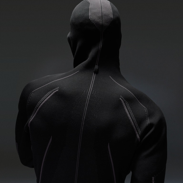 Latitude Veil 3D Knitted Hoodie - Pitch Black