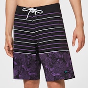 Split Floral 20 Rc Boardshorts - Purple Flower/Stripe