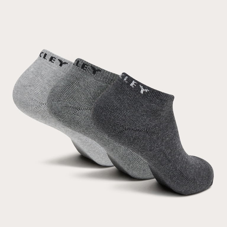 Short Solid Socks (3 Pcs) - Dark Gray Heather