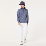 Skull Embossed LS Mock Shirt - Blue Tar