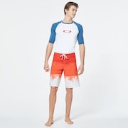 Color Block Short Sleeve Rashguard - Interstellar Blue