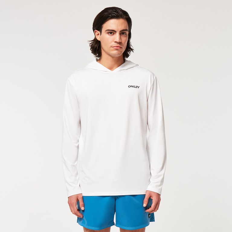 Rainbow Rc Hooded Rushguard - White