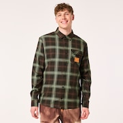 Tc Skull Flannel Shirt - Green/Brown