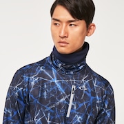 Oakley Crack Mx Hi-Neck Ls Shirt - Blue Storm Print
