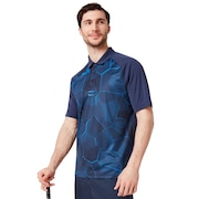 Mirror Graphic Polo - Foggy Blue