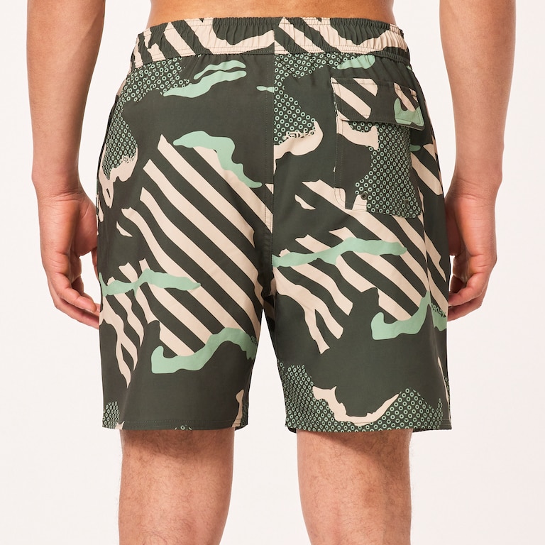 Grip Camo Rc 18" Beachshort - Green Stripe/Grip Camo