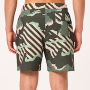 Grip Camo Rc 18" Beachshort - Green Stripe/Grip Camo