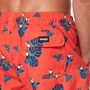 Toucan Tropics 16 Beach Short - Toucan Magma Orange