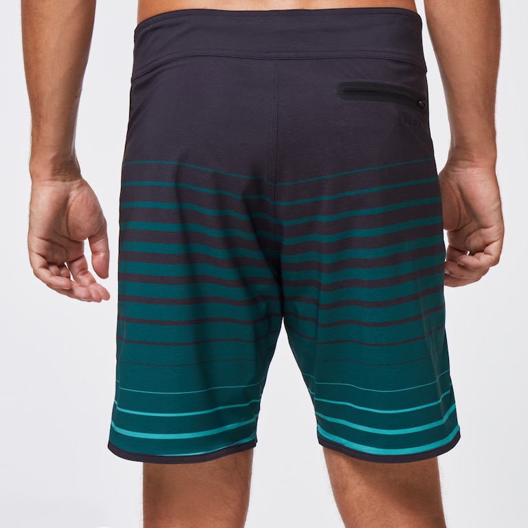 Shades 19 Boardshort - Black/Green Stripes