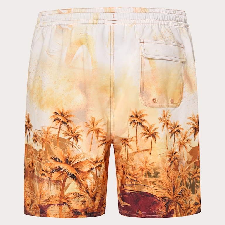 Canary Palms Rc 18" Beachshort - Palm Print Grenache